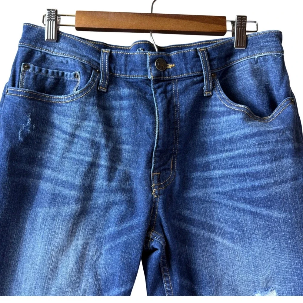 Goodfellow Co Total Flex‎ Mens Blue Distressed Slim Straight Jeans Size 32x30